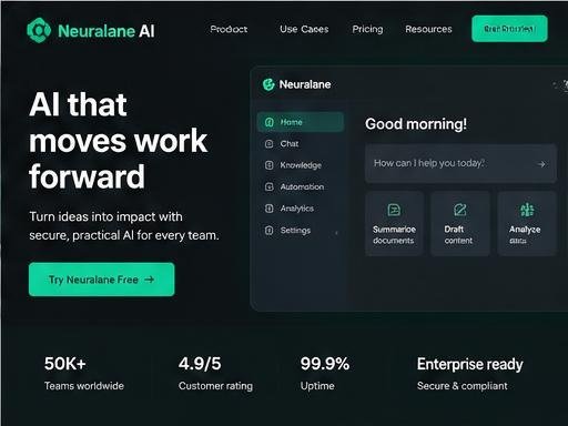 Neuralane AI website design concept for a ai startup business