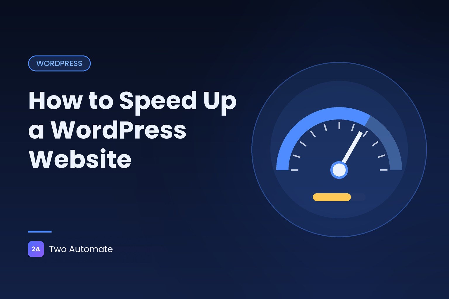 Cover graphic of a speedometer for a checklist on how to speed up a WordPress website